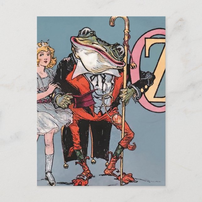 Postal "Dorothy and Frogman" por John R Neill (Anverso)