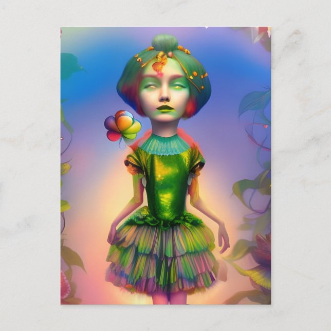 Postal Dorothy como una niña Lollipop IA generó arte de f (Anverso)