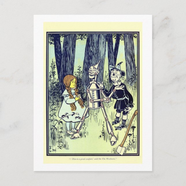 Postal Dorthy y Espantapájaros conocen a Tin Man   (Anverso)