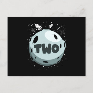 Postal DOS A LA LUNA Cumpleaños 2 Toddler 2 años