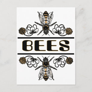 Postal dos abejas con trébol trans1