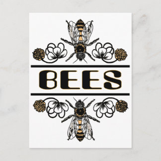 Postal dos abejas con trébol trans1