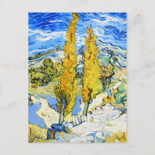 Postal Dos álamos en la colina Vincent van Gogh