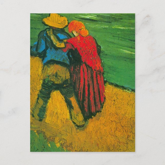 Postal Dos amantes de Vincent van Gogh (Anverso)