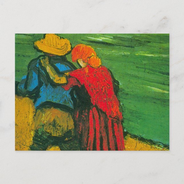 Postal Dos amantes de Vincent van Gogh (Anverso)