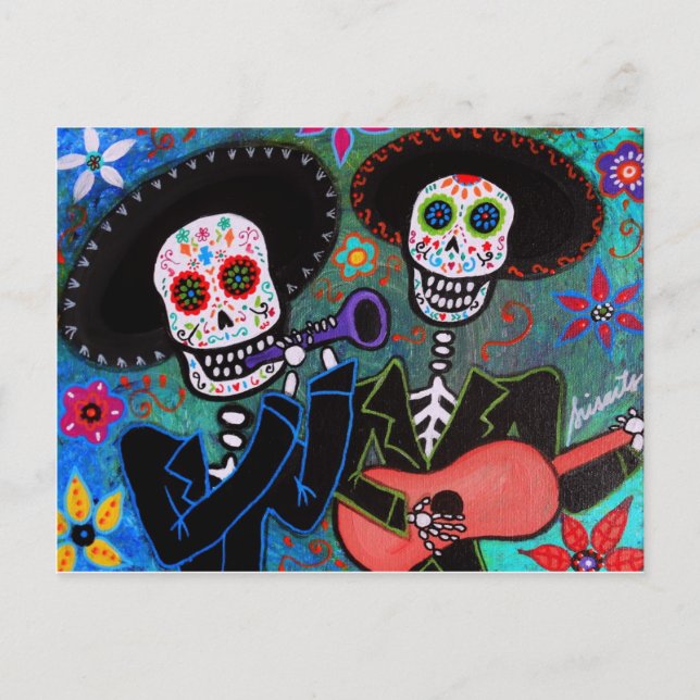 Postal Dos Amigos Dia de los Muertos (Anverso)