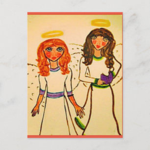 Postal dos ángeles - arte de Rosebeth