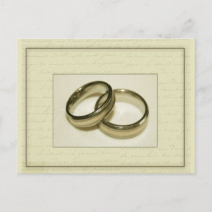 Postal Dos anillos bodas dorados