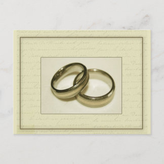 Postal Dos anillos bodas dorados