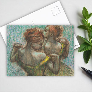 Postal Dos bailarinas, de media longitud, arte Degas