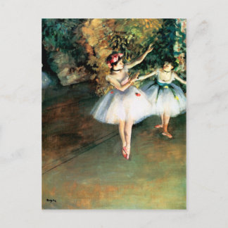 Postal Dos bailarinas en escena de Degas
