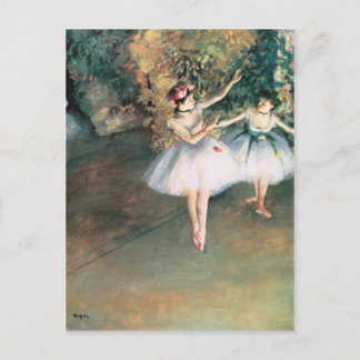Postal Dos bailarinas en un Degas de la Etapa 1874