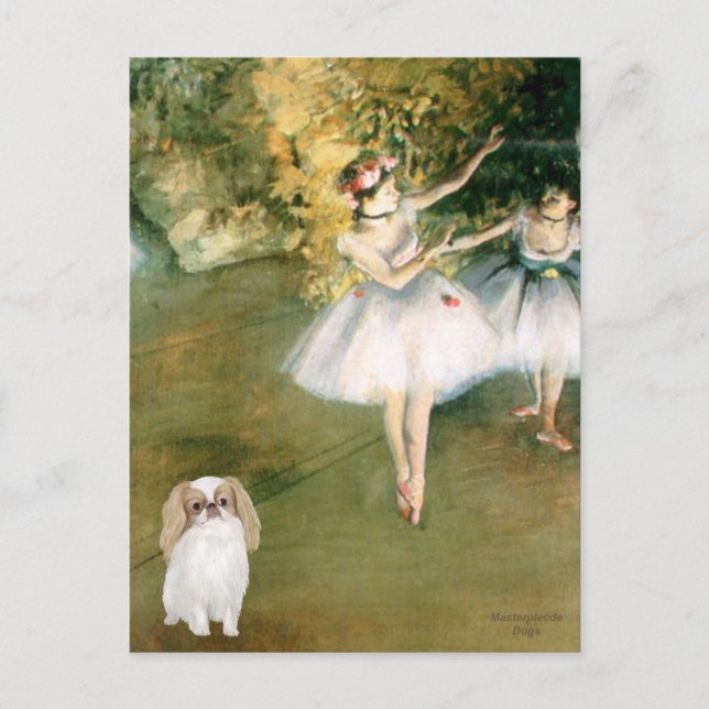 Postal Dos bailarines - Japanese Chin (L1) (Anverso)