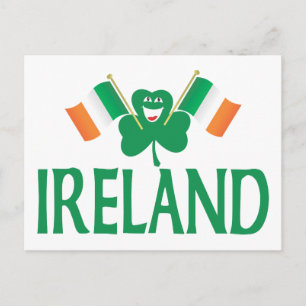 Postal Dos banderas de Irlanda