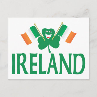 Postal Dos banderas de Irlanda
