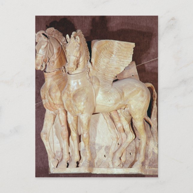 Postal Dos caballos alados del pedimento de un (Anverso)