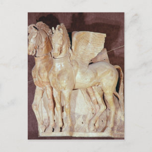 Postal Dos caballos alados del pedimento de un