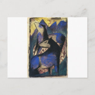 Postal Dos caballos azules de Franz Marc