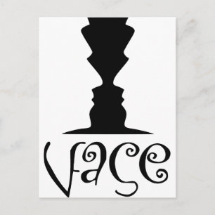 Postal Dos caras o vase ilusión óptica