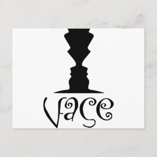 Postal Dos caras o vase ilusión óptica