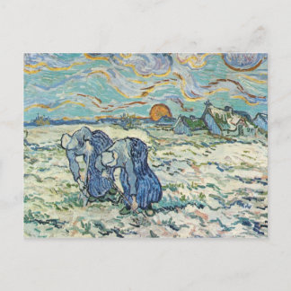 Postal Dos cavando una tumba en la nieve por van Gogh
