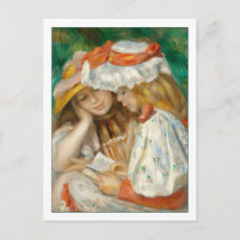 Postal Dos Chicas leyendo por Renoir
