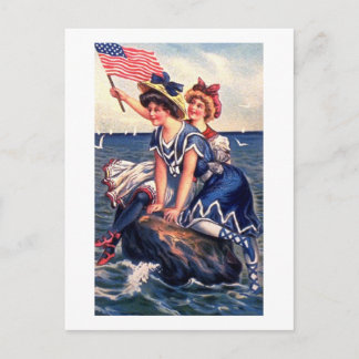 Postal Dos Chicas patrióticos