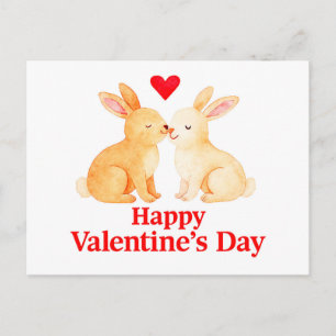 Postal Dos conejos con corazón – Ilustración del día de S