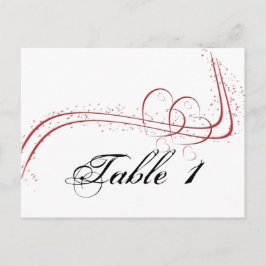 Postal Dos corazones como un número de tabla