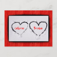 Dos corazones Fresco Nieve Blanca Rojo Corrugado M