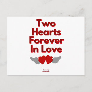 Postal Dos Corazones Para Siempre Enamorados Postcard