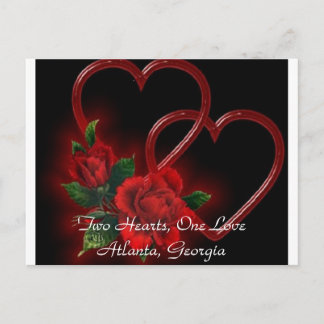 Postal Dos corazones, una carta de amor