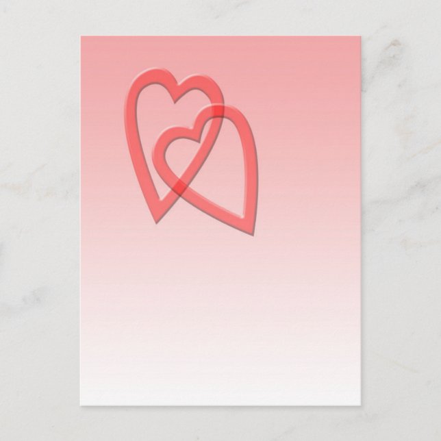 Postal Dos corazones unidos como uno (Anverso)