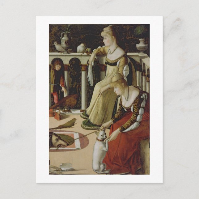Postal Dos damas venecianas (panel) (Anverso)