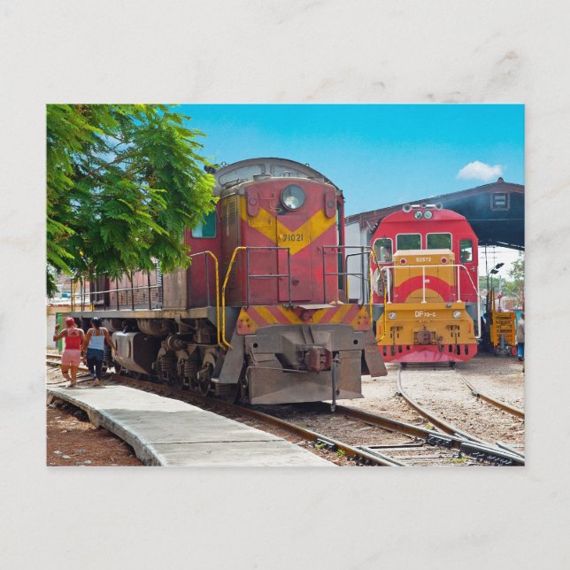 Postal Dos diesellocomotives (Anverso)