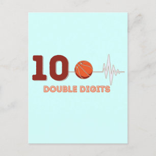 Postal Dos dígitos niño de 10 años de edad basketball