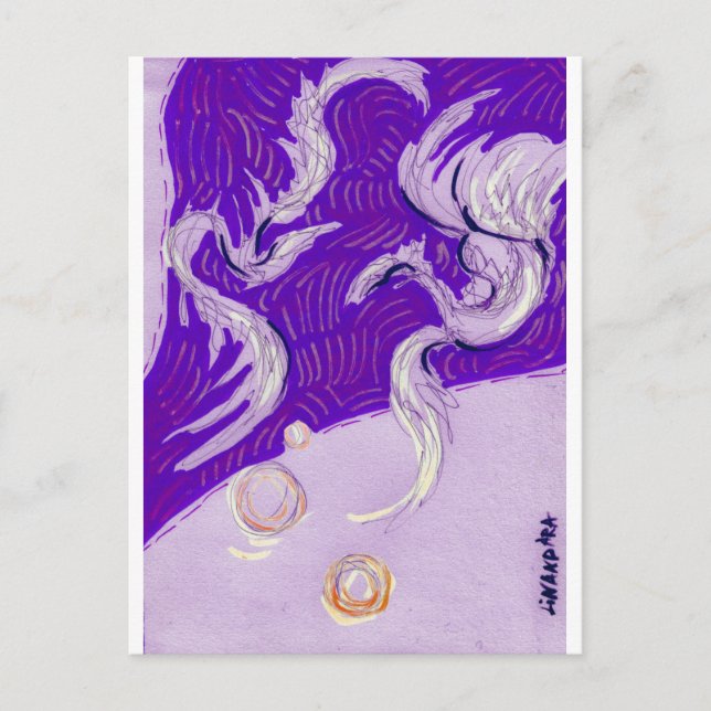 Postal Dos dragones, tres soles (Anverso)