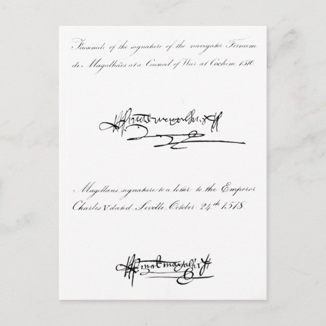 Postal Dos ejemplos de la firma (Anverso)