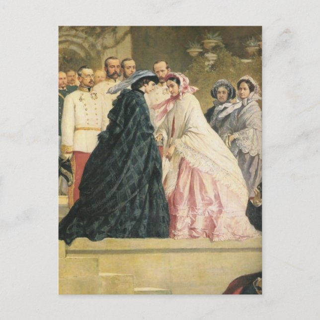 Postal Dos emperatriz se encuentran (SISSI y CHARLOTTE) # (Anverso)