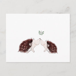 Postal Dos erizos bajo el mistletoe