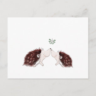 Postal Dos erizos bajo el mistletoe