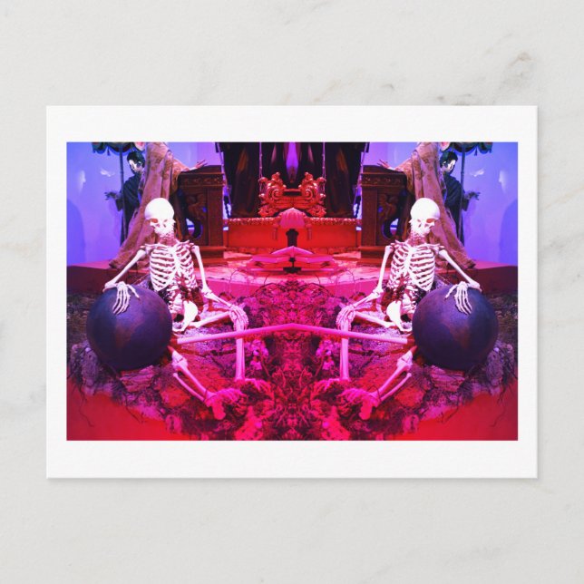 Postal Dos escenas aterradoras de arte (Anverso)