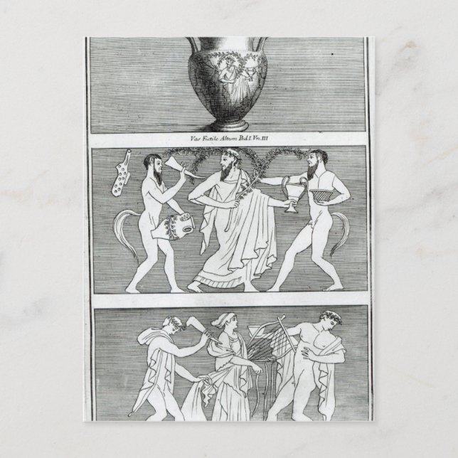 Postal Dos escenas de una vesícula etrusca (Anverso)