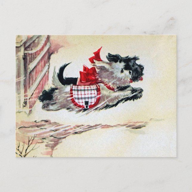 Postal Dos escocesas en carrera (Anverso)