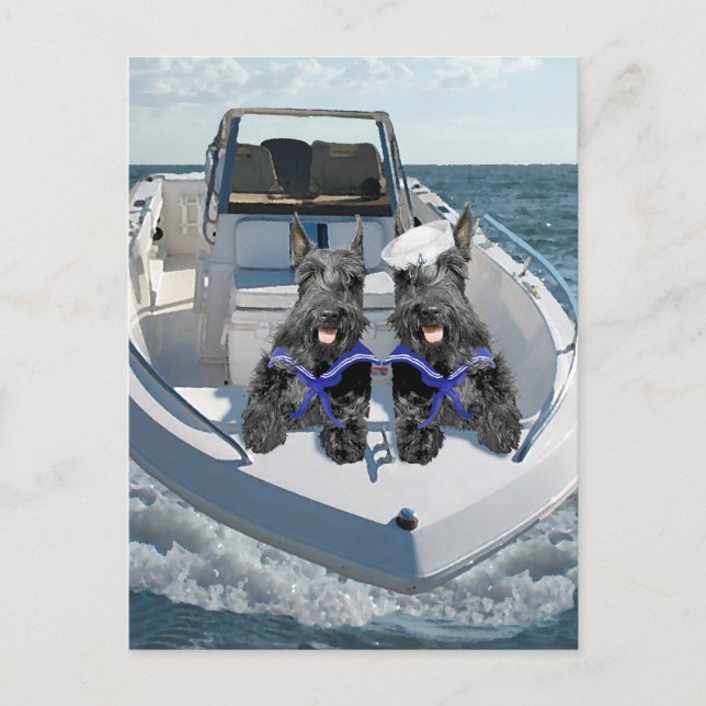 Postal Dos escocesas en el barco (Anverso)