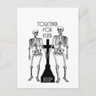 Postal Dos esqueletos enamorados