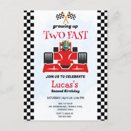 Postal Dos Fiestas del segundo cumpleaños de Dinosaur Rac