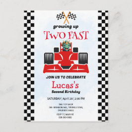 Postal Dos Fiestas del segundo cumpleaños de Dinosaur Rac