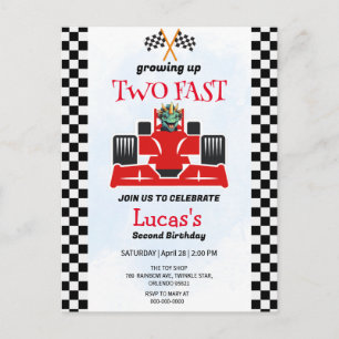 Postal Dos Fiestas del segundo cumpleaños de Dinosaur Rac