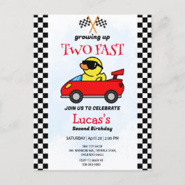 Postal Dos Fiestas del segundo cumpleaños de Dinosaur Rac